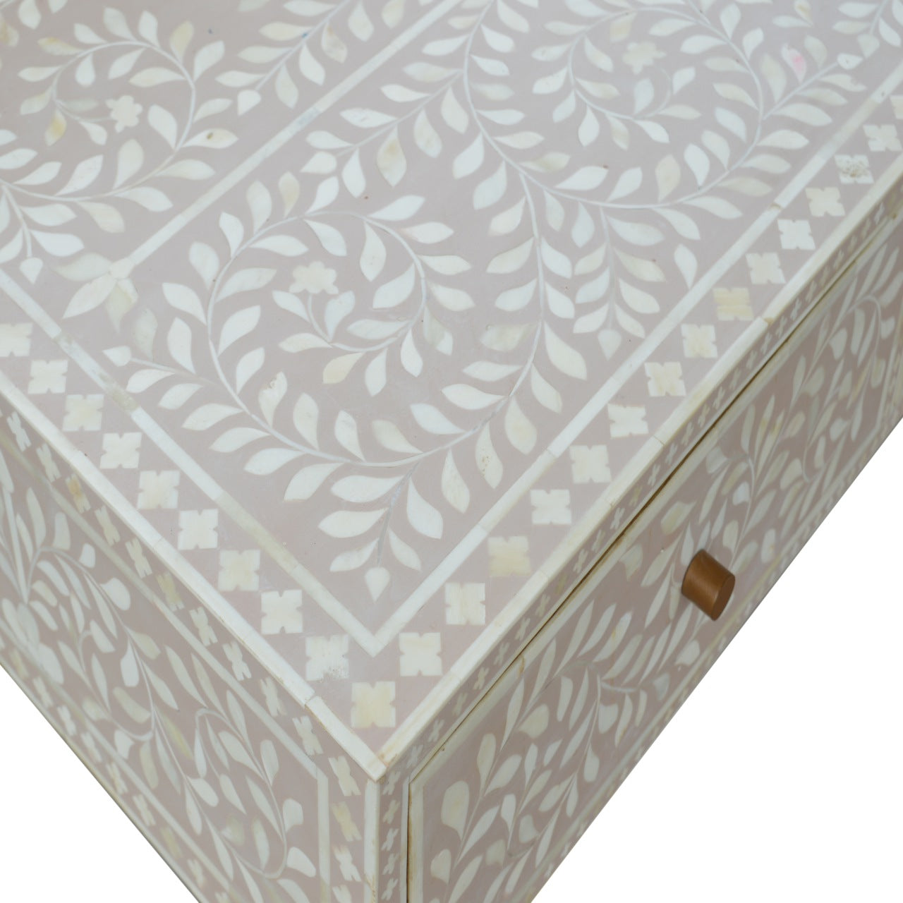 Taupe Floral Bone Coffee Table