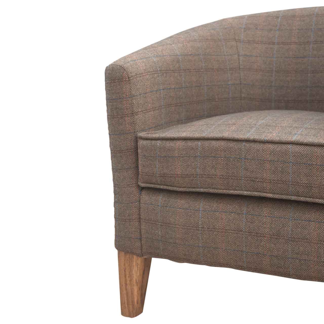 Upholstered Tweed Tub Chair