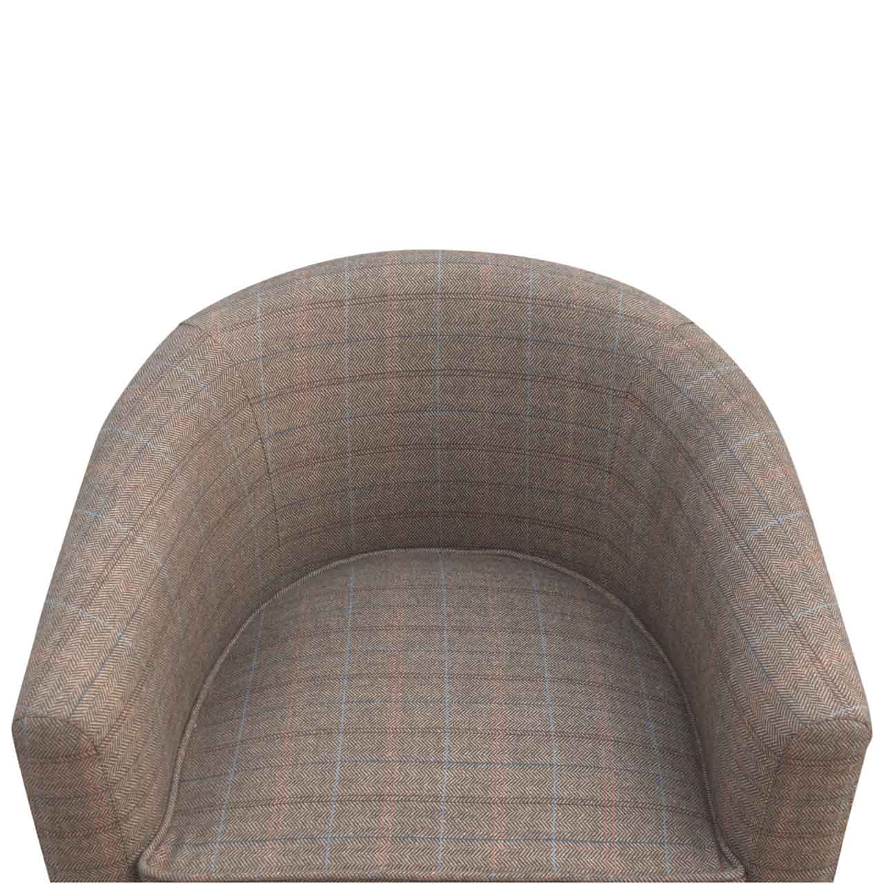 Upholstered Tweed Tub Chair