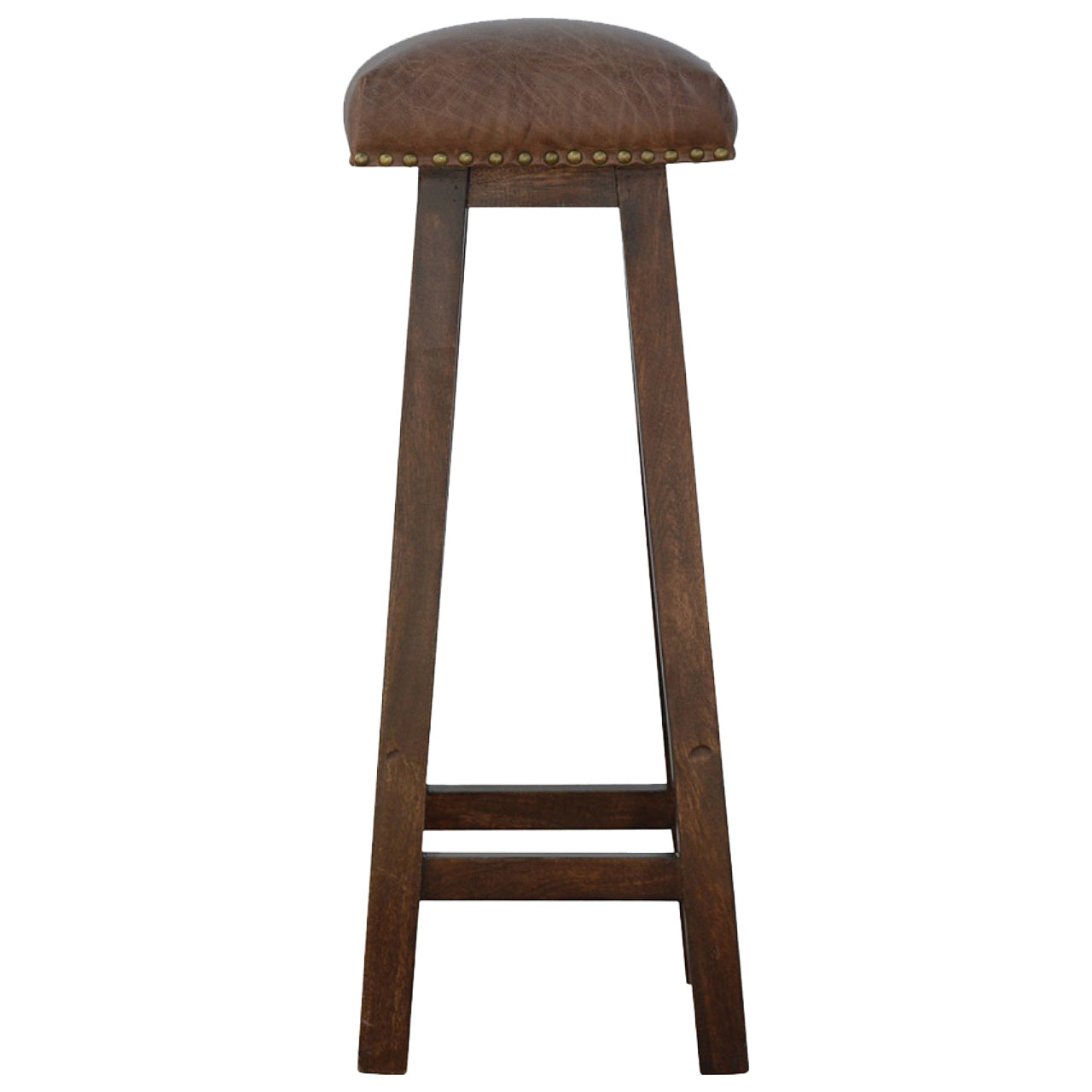 Buffalo Brass Leather Bar Stool