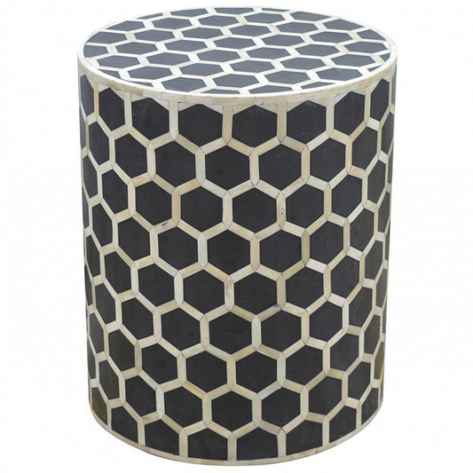 Cylindrical Bone Inlay Footstool