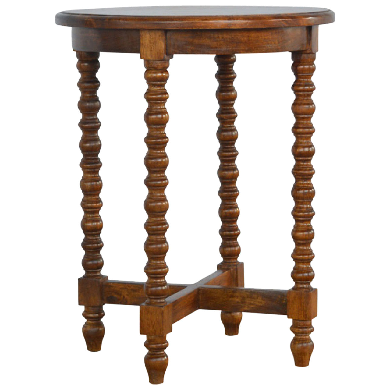 Mango Wood Small Round Tea Table