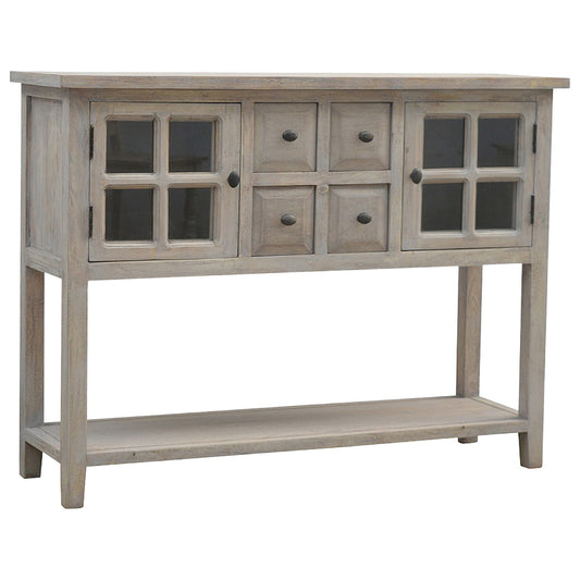 2 Door 4 Drawer Glazed Console