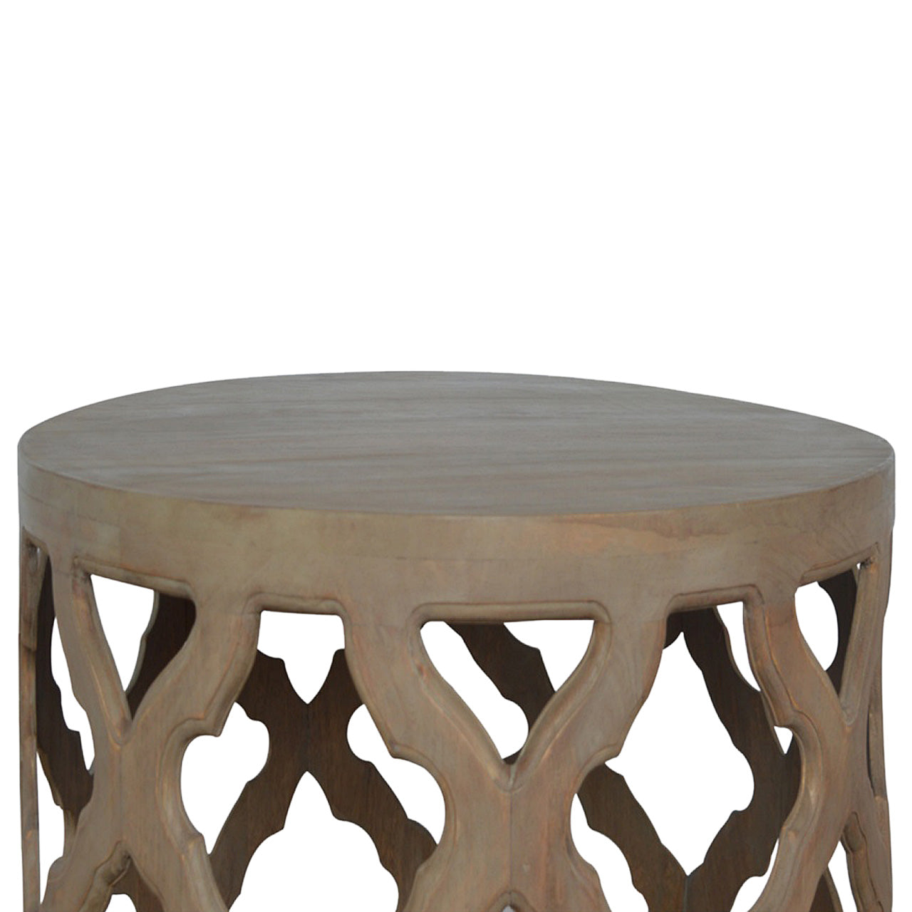 Grey Wash Large Cut-out Stool