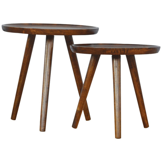 Chestnut Tray Nesting Stools