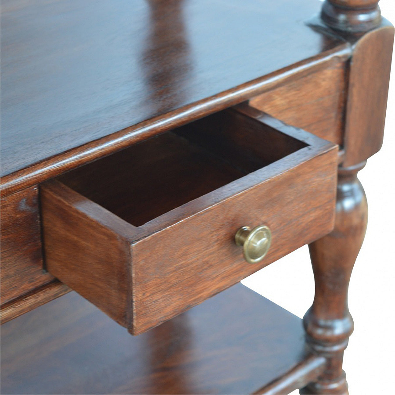 Solid Wood Turned Leg Console Table