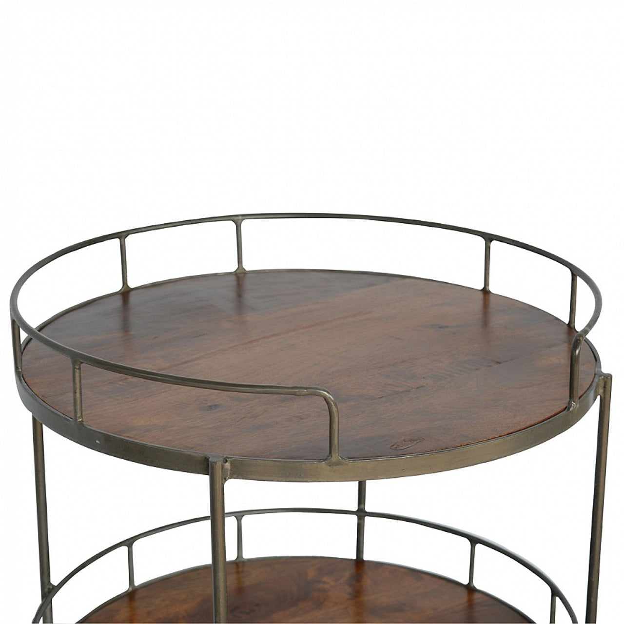 Industrial Round Butler Tray Table