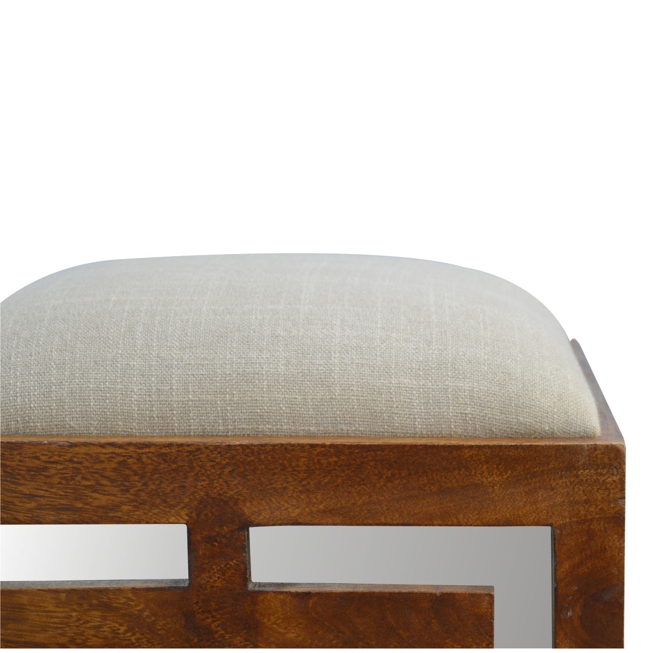 Carved Linen Seat Footstool