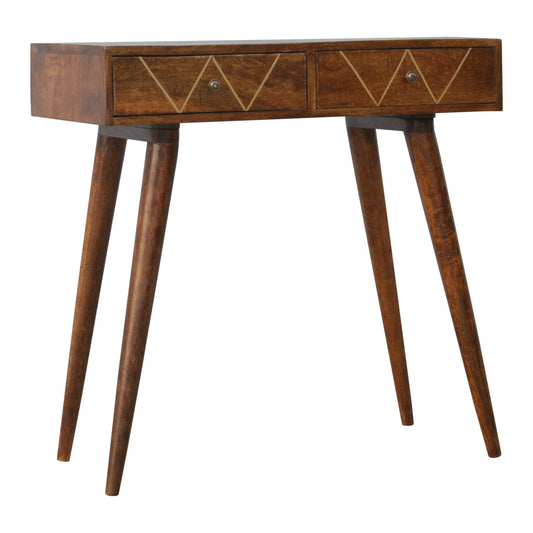 Geometric Brass Console Table