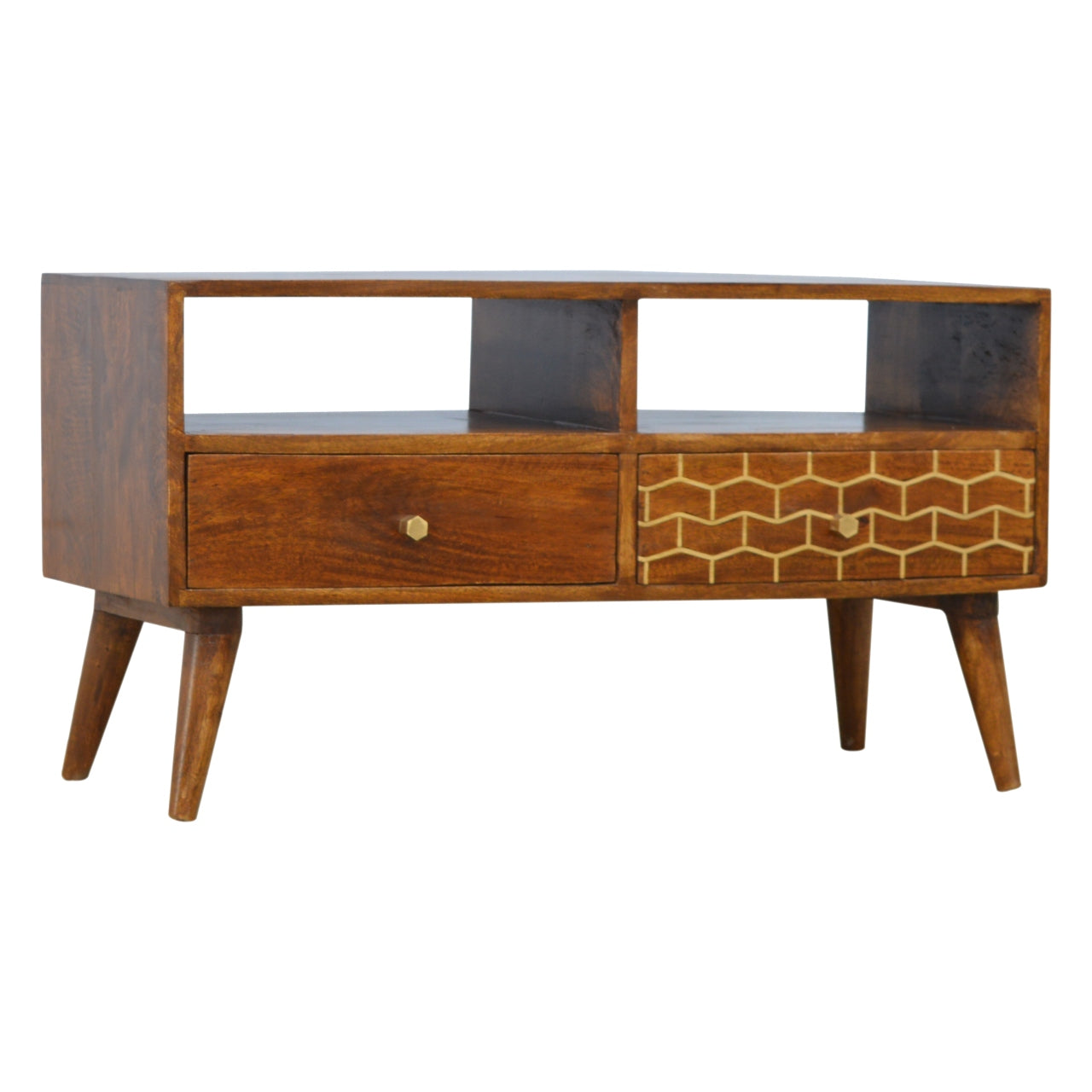 Gold Art Pattern Drawer Media Unit