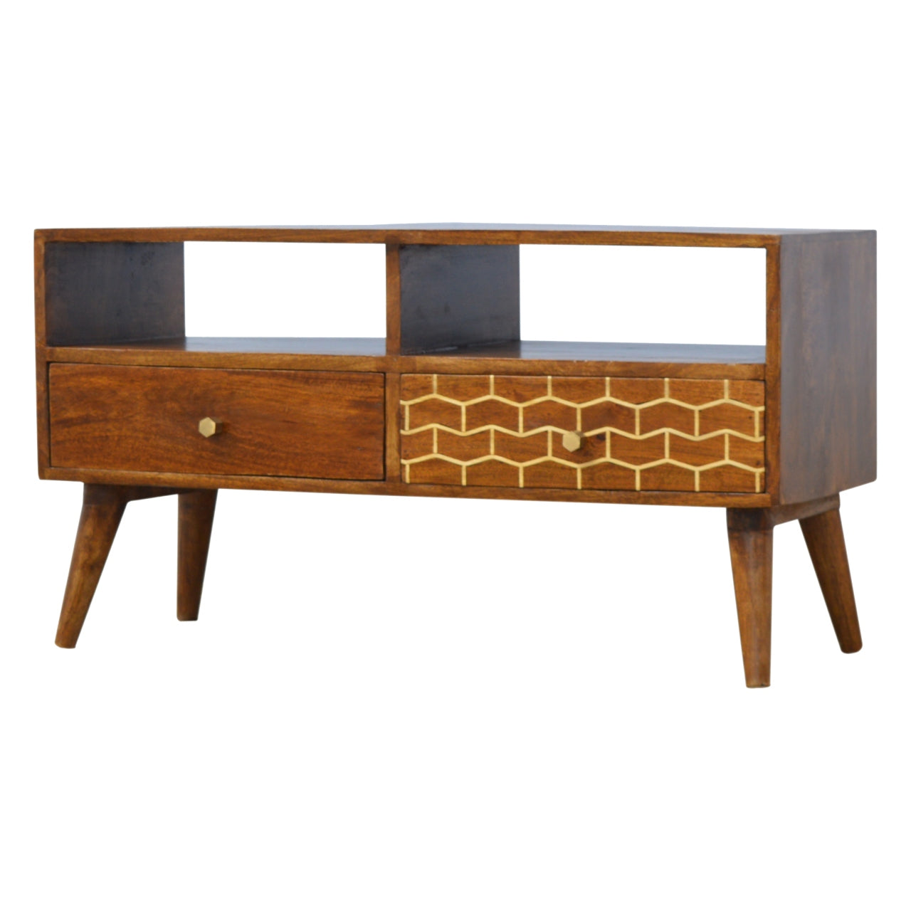 Gold Art Pattern Drawer Media Unit