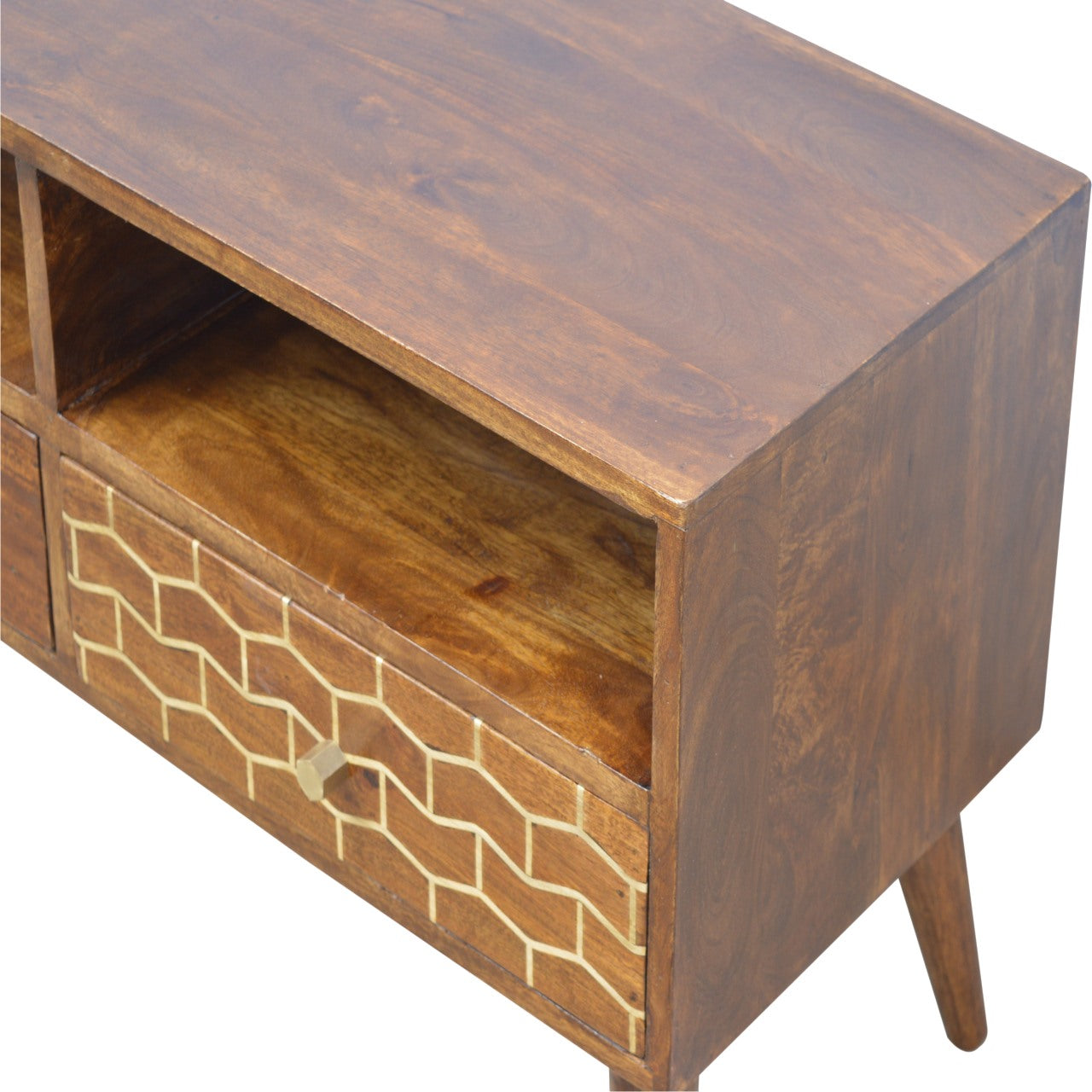 Gold Art Pattern Drawer Media Unit