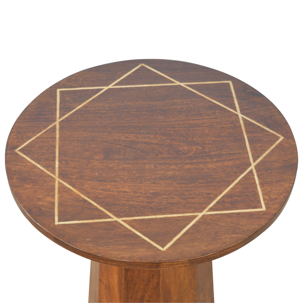 Geometric Brass Inlay End Table