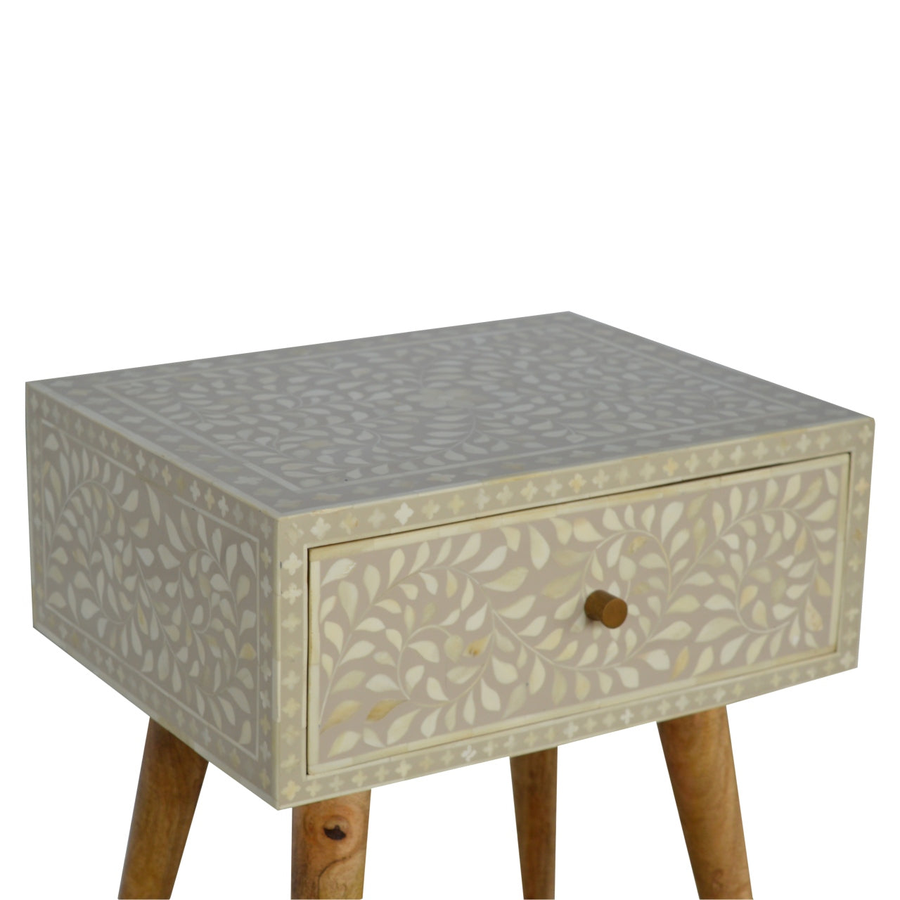 Floral Bone Inlay Bedside