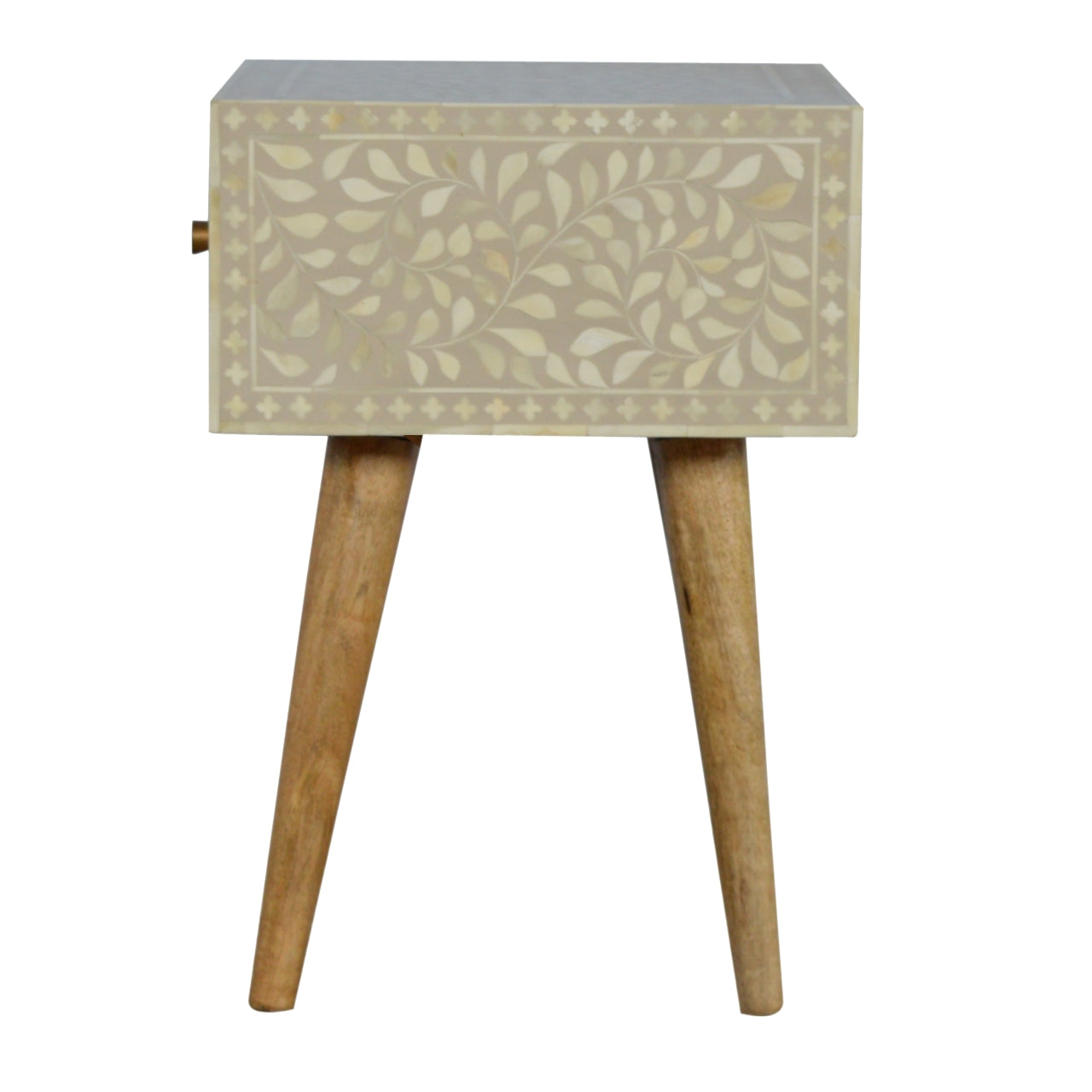 Floral Bone Inlay Bedside