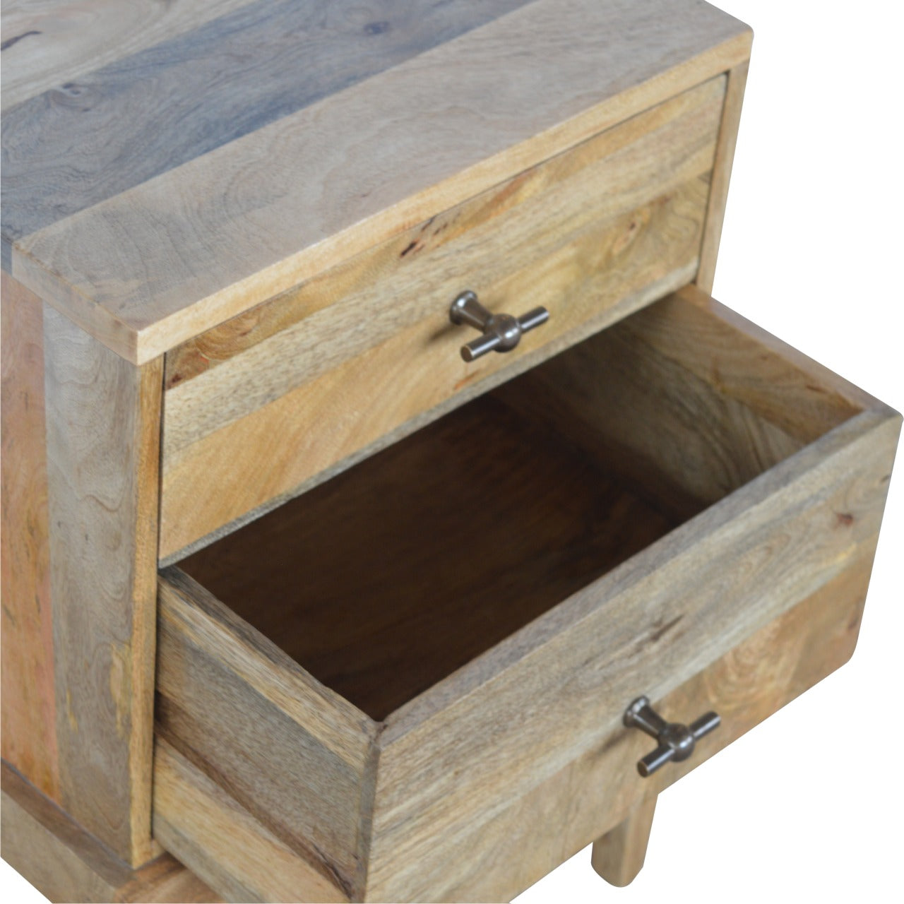 Solid Wood Bedside with T-Bar Knobs