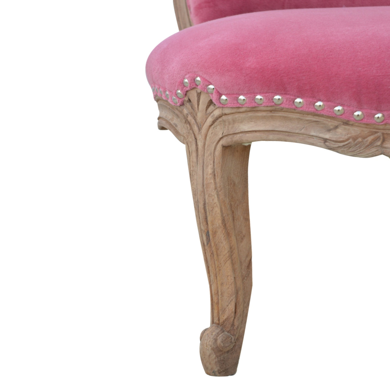 Pink Velvet Studded Chair