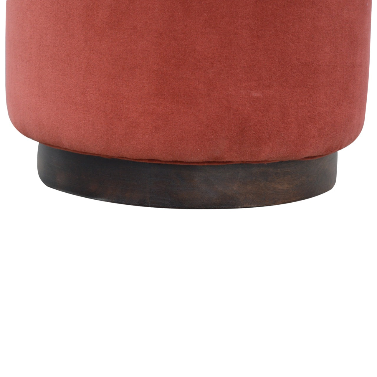 Large Brick Velvet Wooden Footstool