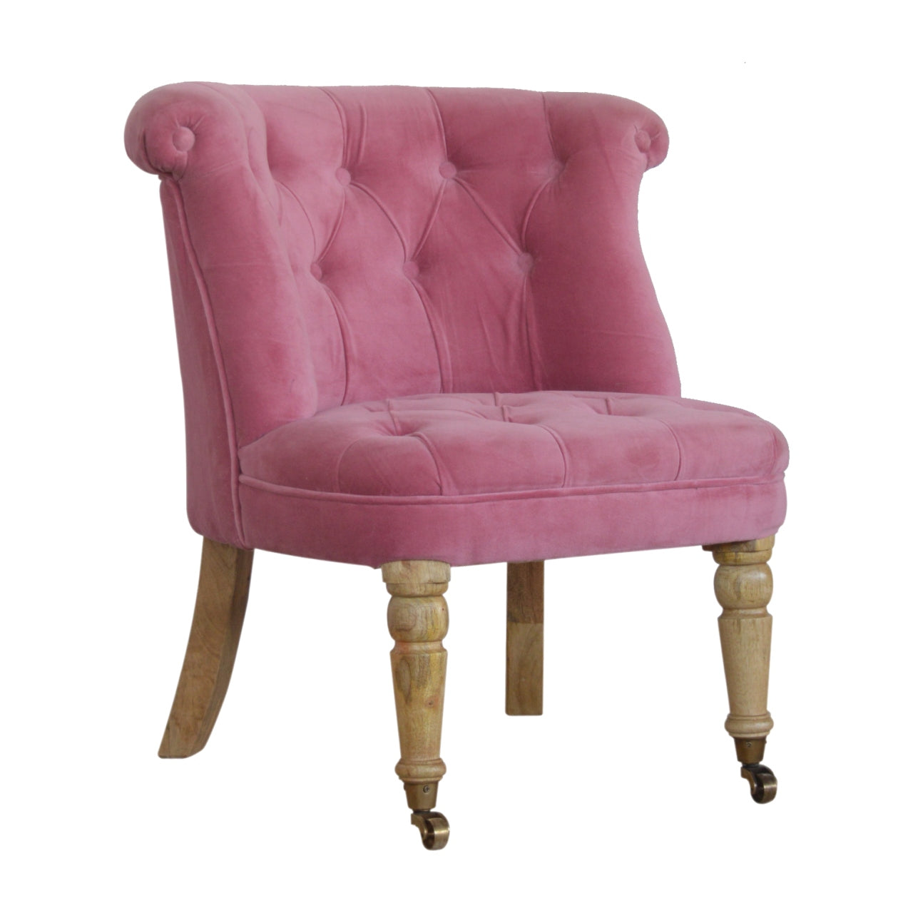 Pink Velvet Accent Chair