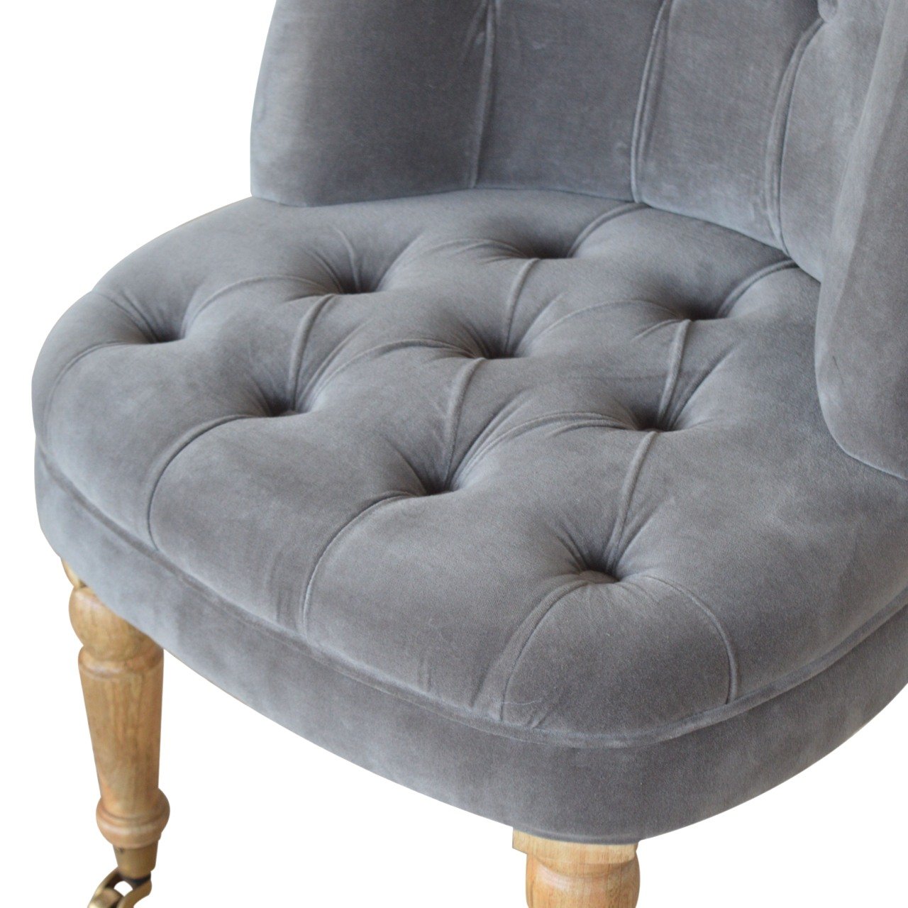 Grey Velvet Accent Chair