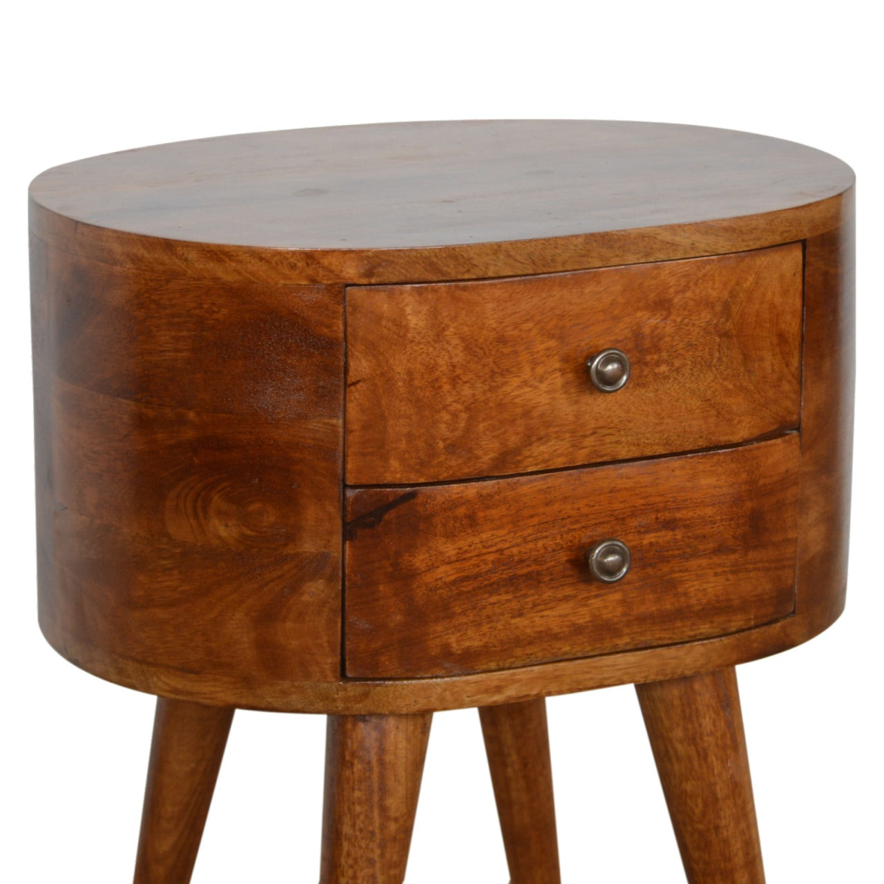 Chestnut Rounded Bedside Table