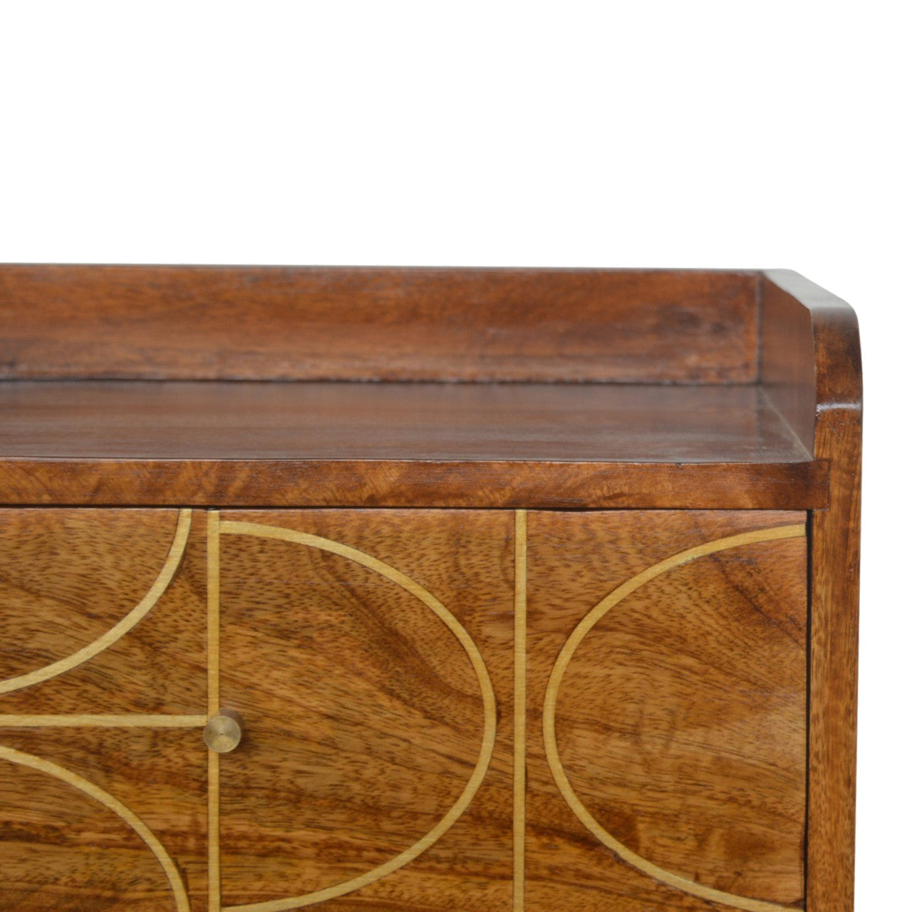 Chestnut Inlay Abstract Bedside