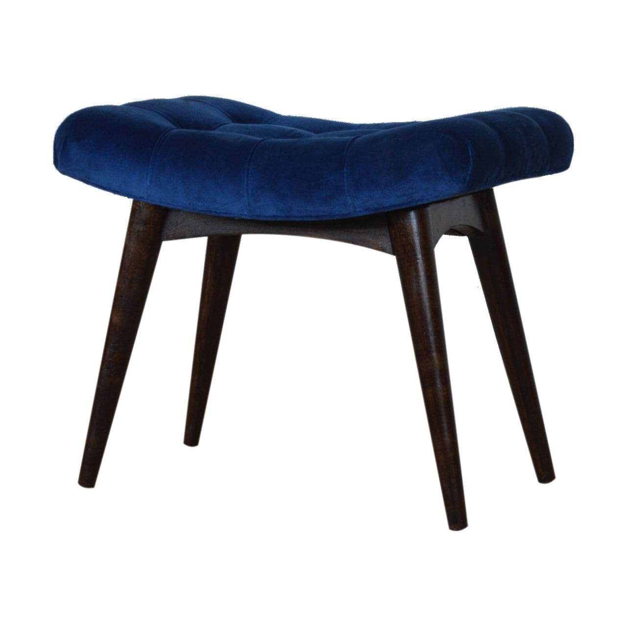 Royal Blue Cotton Velvet Bench